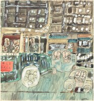 Café au damier, Jean Dubuffet, 1961