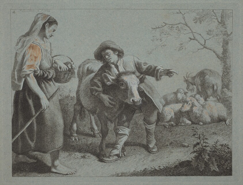 Shepherd Pointing Out the Direction to a Shepherdess