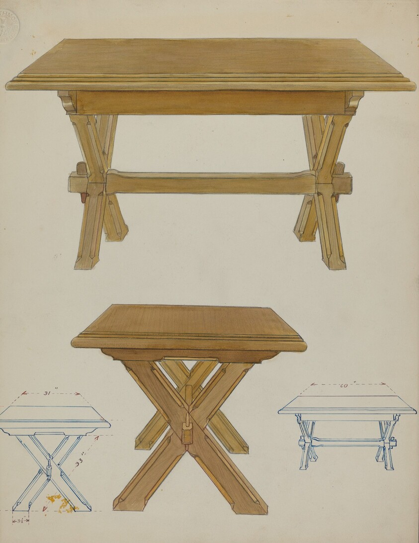 Pa. German Trestle Table