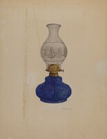 Blue Glass Lamp, Helen Bronson, c. 1937