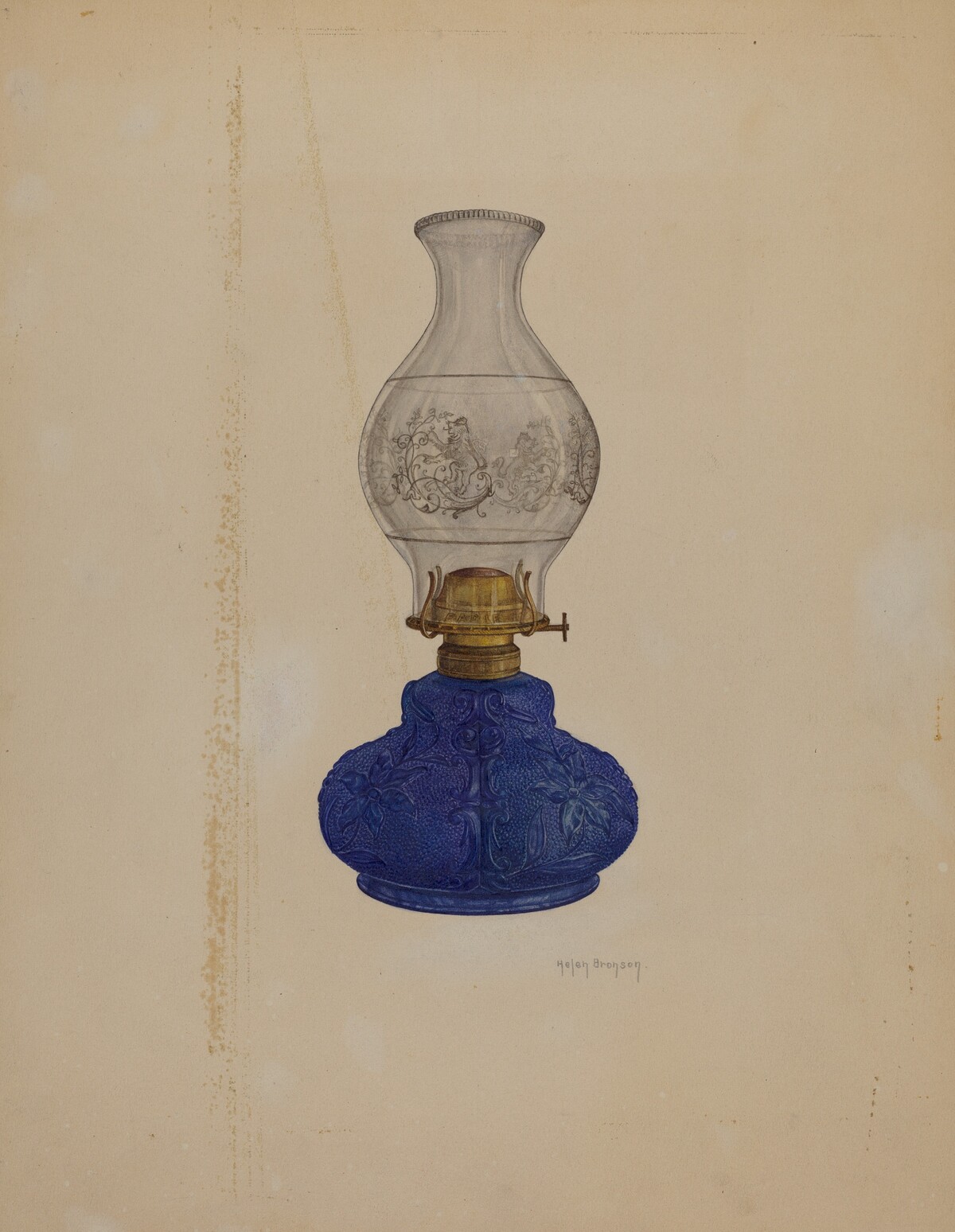 Blue Glass Lamp