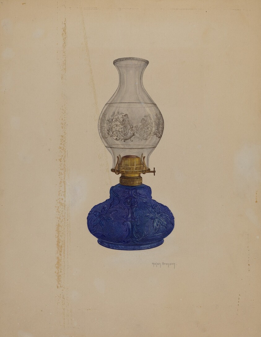 Blue Glass Lamp