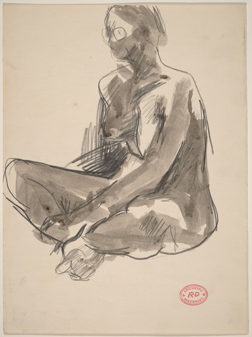 Untitled [seated nude facing left]