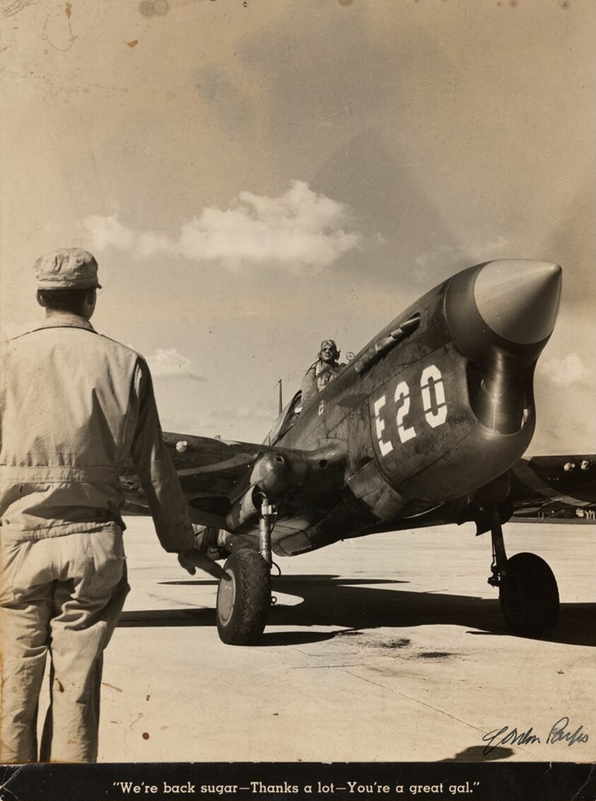 P40 in Line for Take Off, Selfridge Field, Michigan ("We're back sugar—Thanks a lot—You're a great gal.")