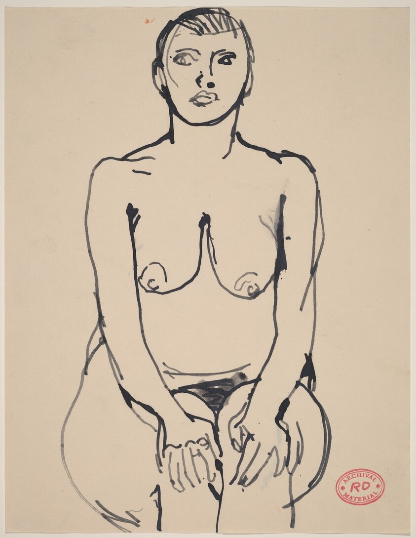 Untitled [nude seated with her hands on her knees]