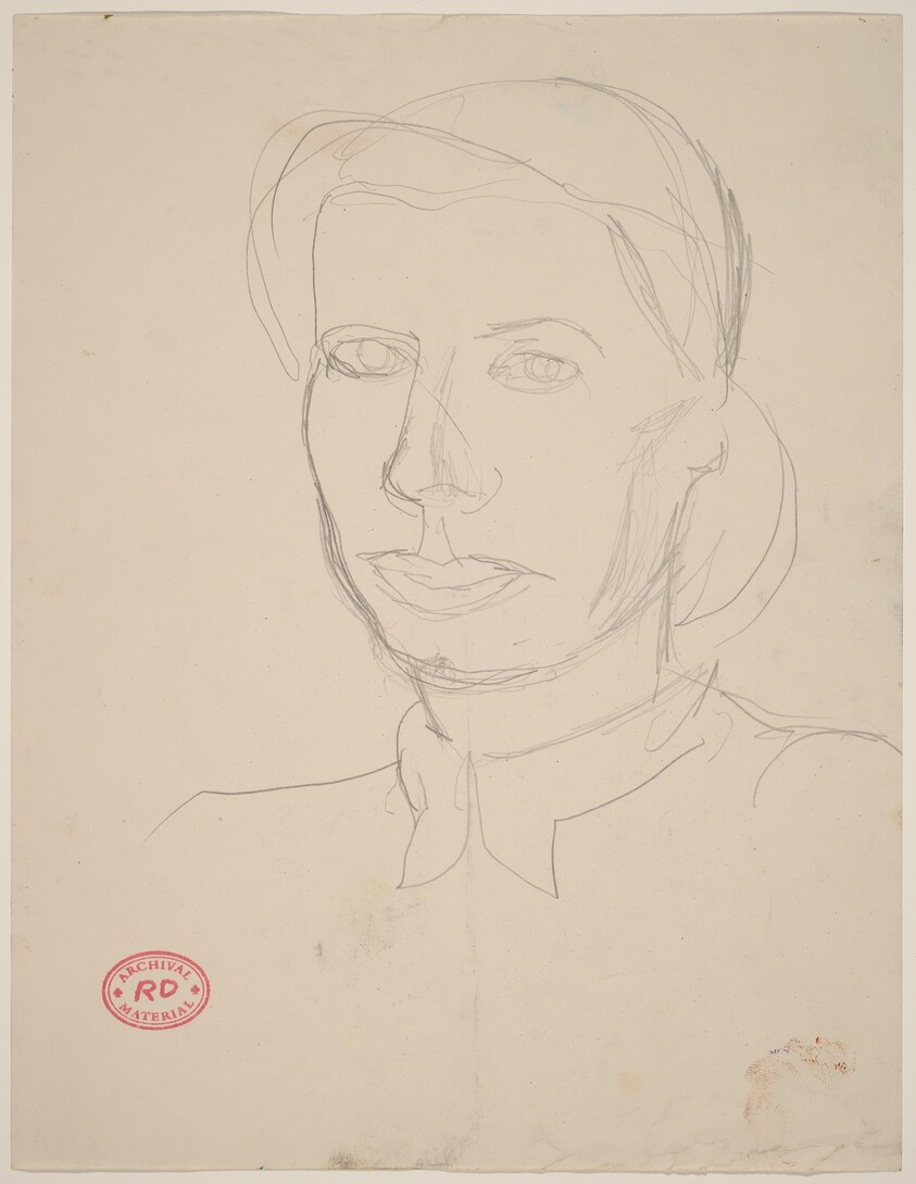Untitled [head of a woman with articulated shirt collar]