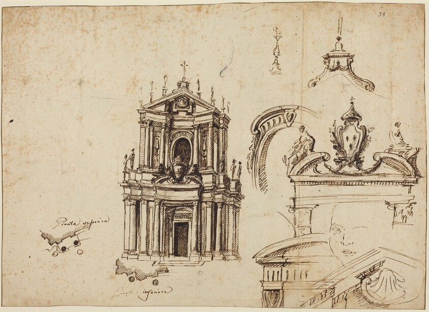Studies for the Façade of Santa Cristina [recto]