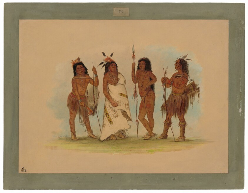 Apachee Chief and Three Warriors