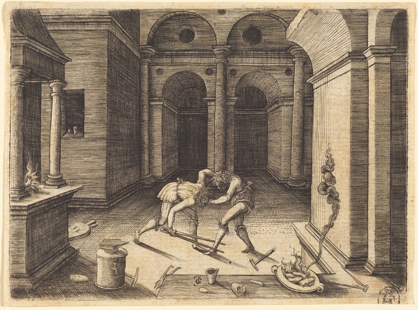 Two Apprentices Fighting