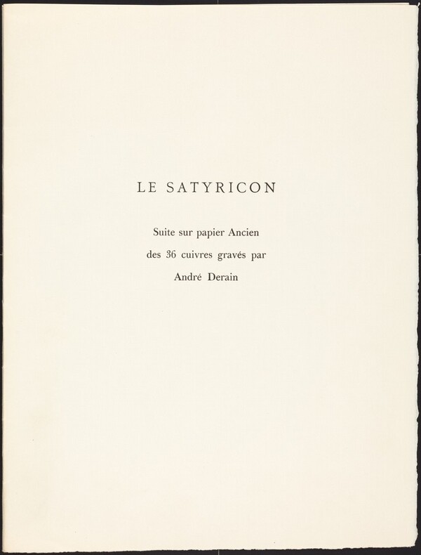 Engraved Suite from T. Petronius Arbiter's "Le Satyricon"