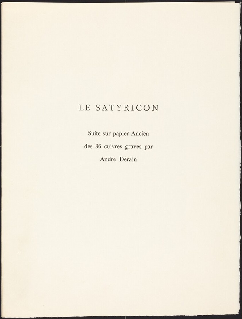Engraved Suite from T. Petronius Arbiter's "Le Satyricon"