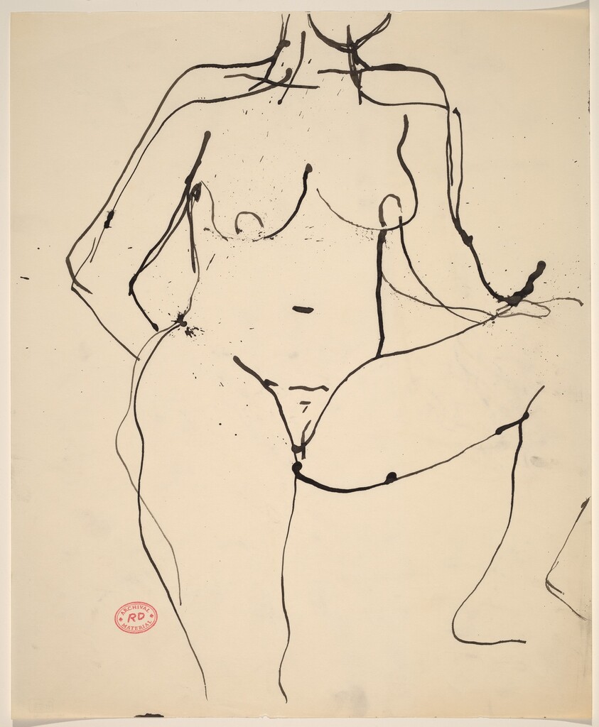 Untitled [standing nude with her left leg elevated]