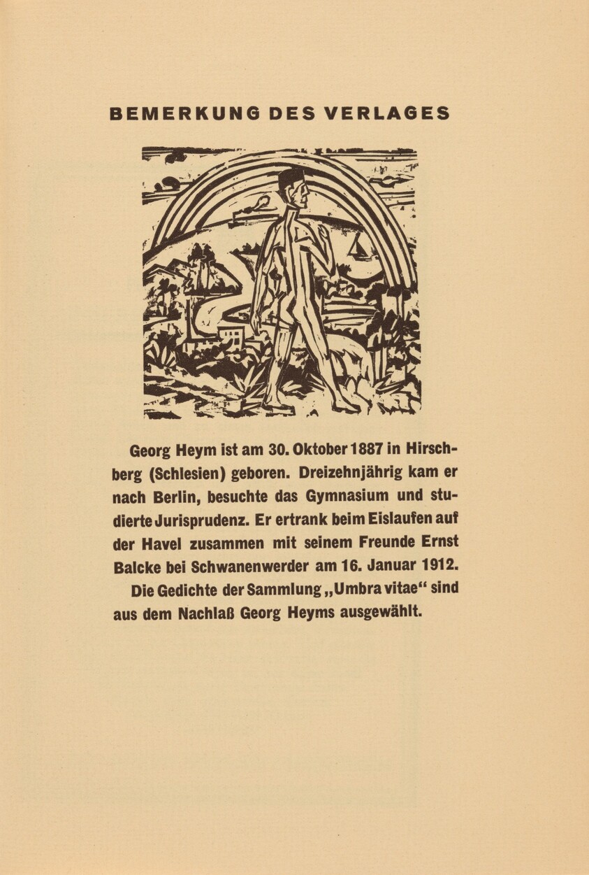 Akt vor Landschaft (Nude in the Landscape) (headpiece, page 63) from Georg Heym: Umbra Vitae (Georg Heym: The Shadow of Life)