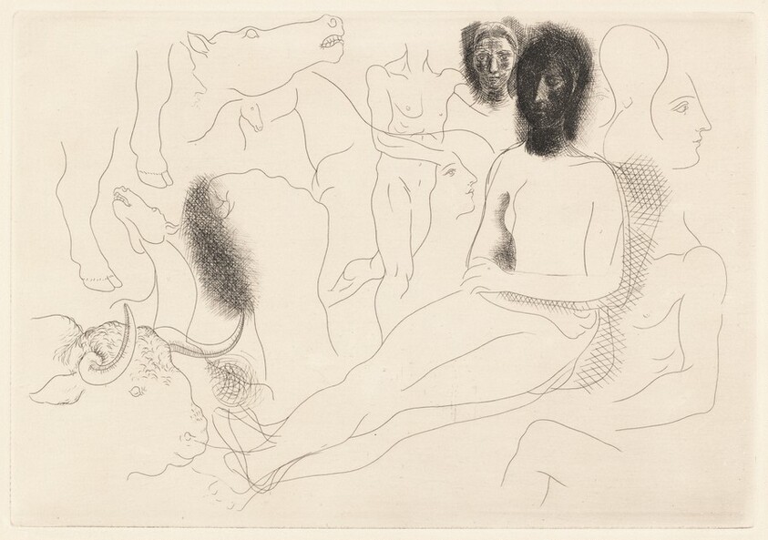 Nu assis et esquisses... (Seated Nude and Sketches...)