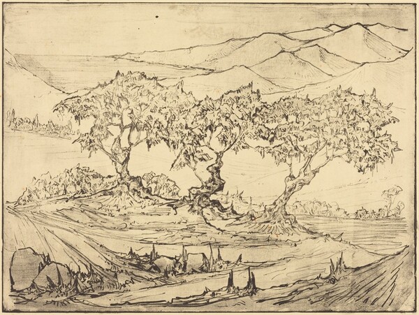Landscape with Three Olive Trees
