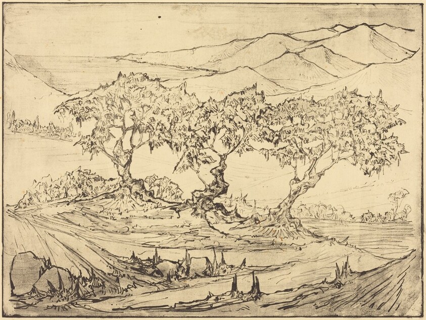 Landscape with Three Olive Trees