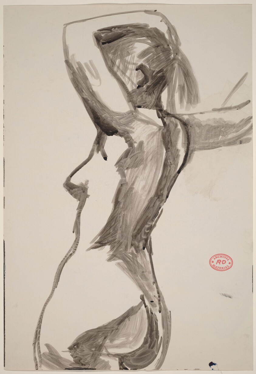 Untitled [side view of a nude with her left arm over her head]