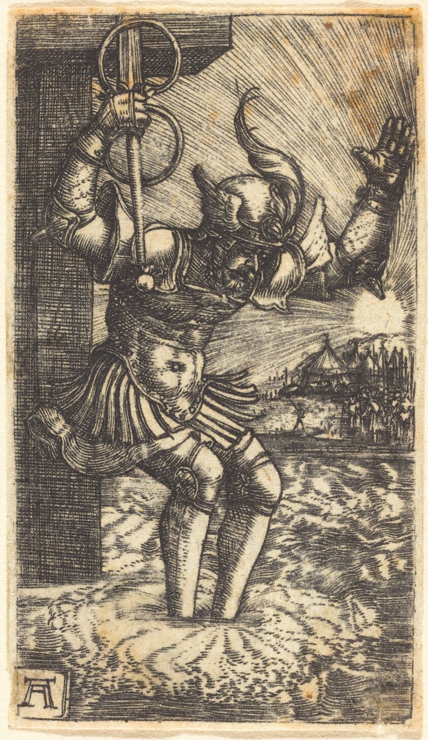 Horatius Cocles Leaping into the River Tiber