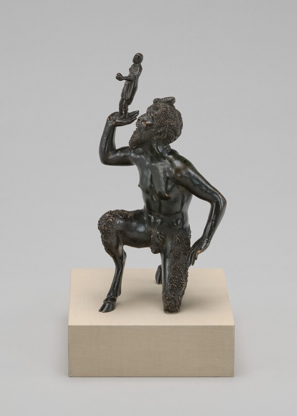 Kneeling Satyr Supporting the Figure of an Emperor