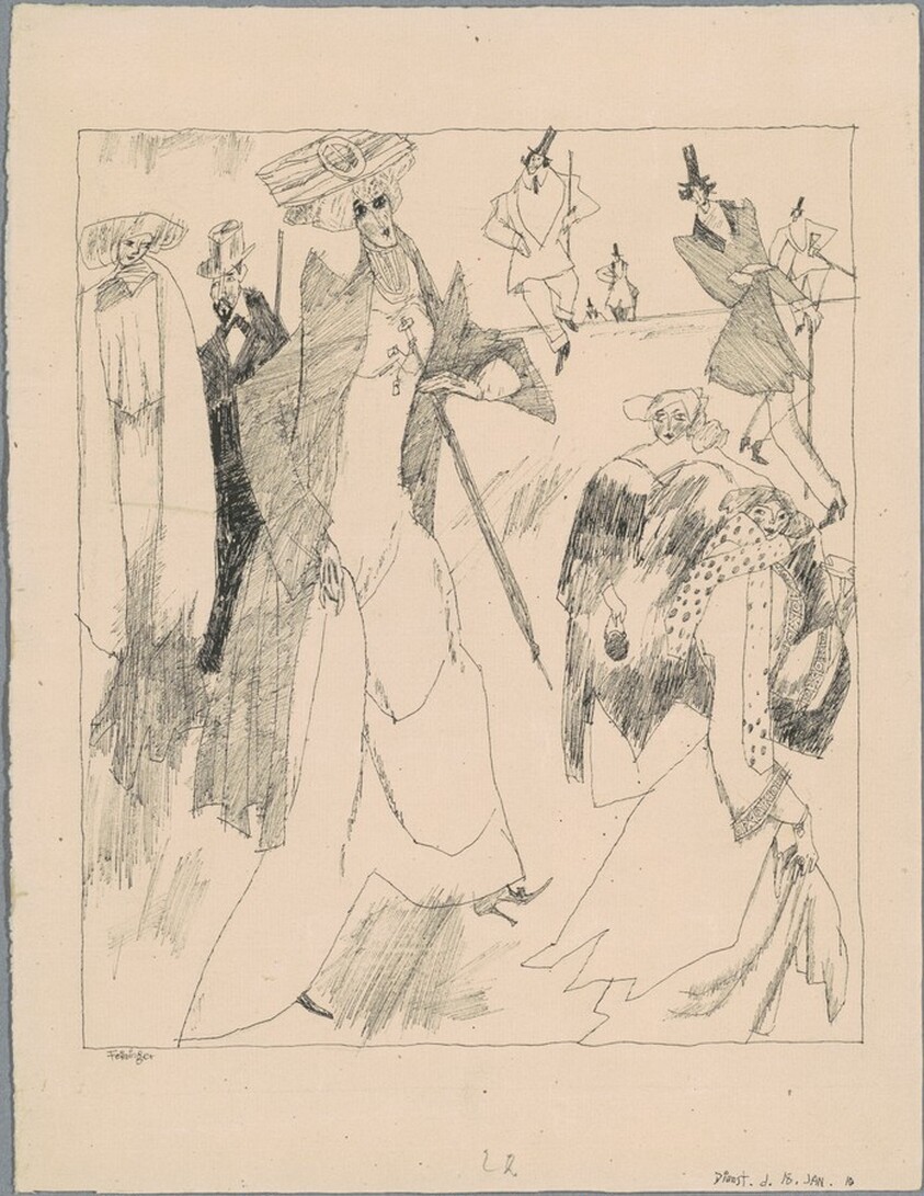 Strolling Ladies with Gentlemen Admirers