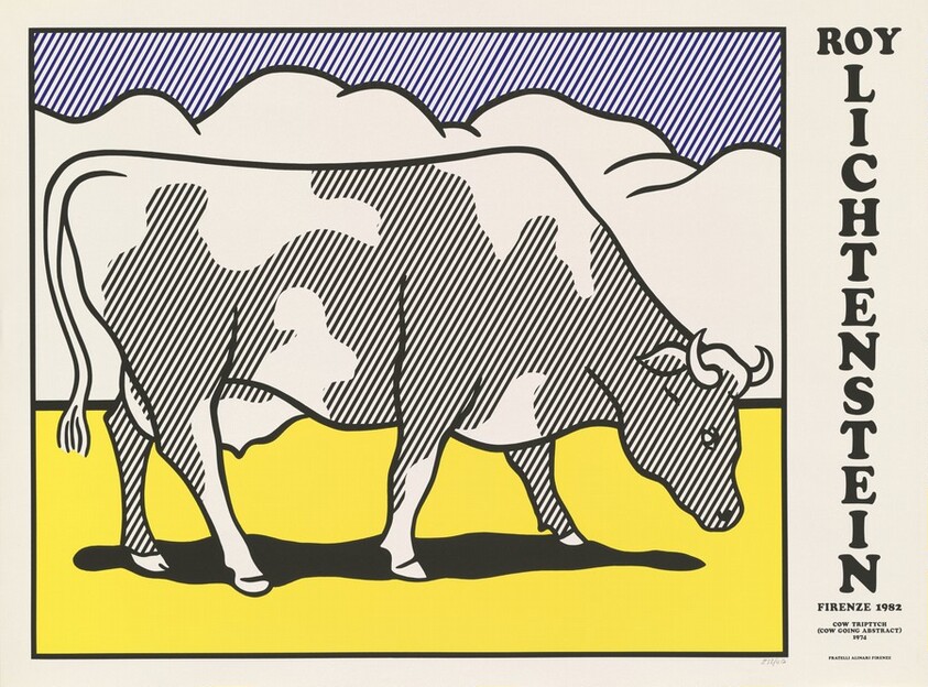 Cow Triptych (Cow Going Abstract) Poster (left panel)