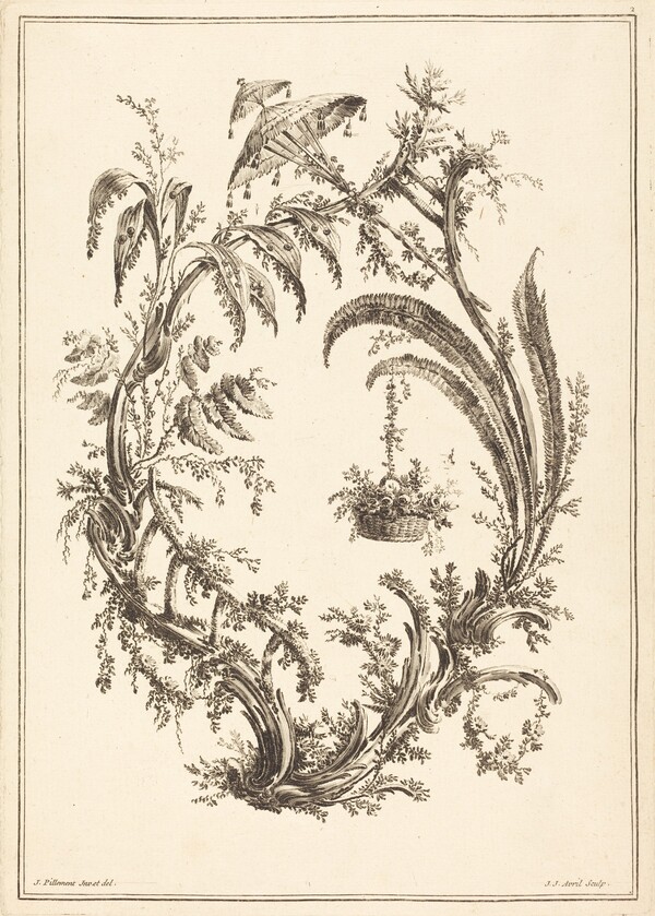 Ornament with Parasol and Hanging Basket