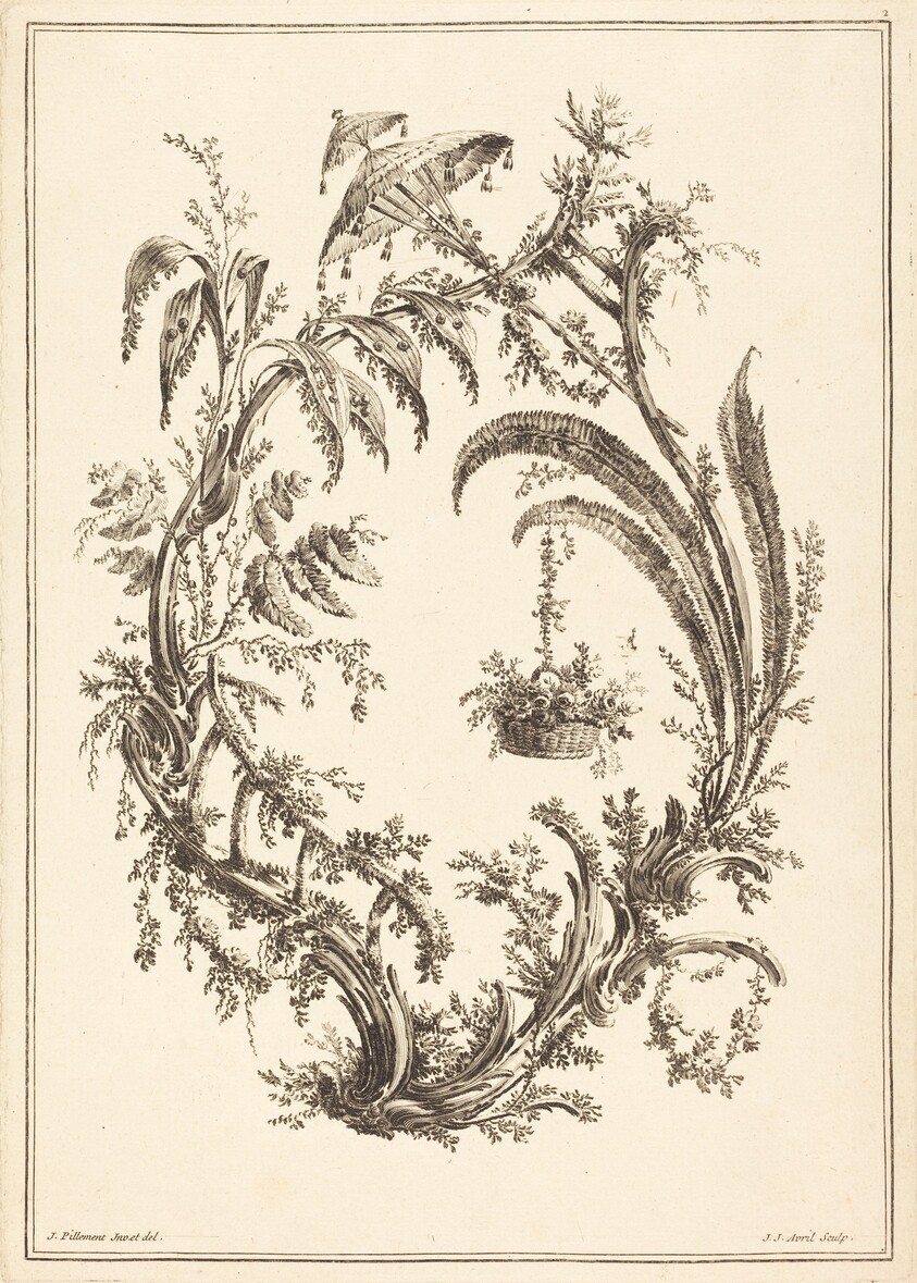 Ornament with Parasol and Hanging Basket