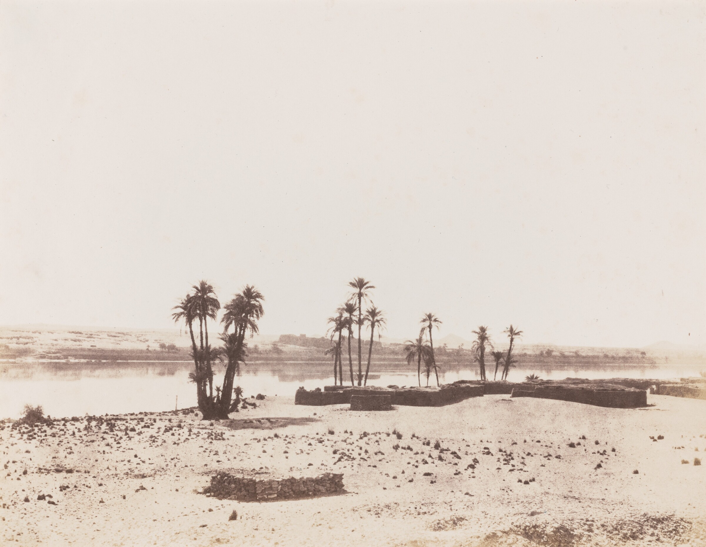 Dakkeh, Village et Rives du Nil (Village and banks of the Nile, Dakkeh), Félix Teynard, 1851-1852
