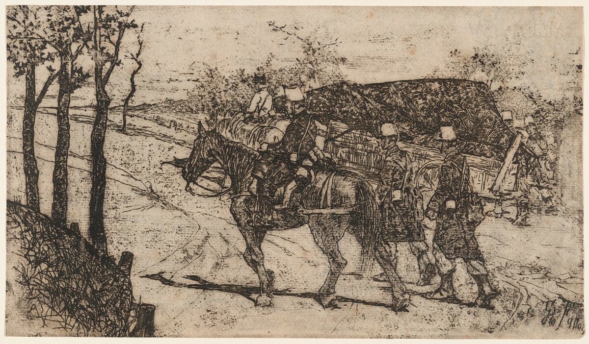 a) Artillery on Mission (recto); b) Artillery on Mission (verso) (Artiglieria da campagna)