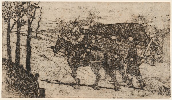 a) Artillery on Mission (recto); b) Artillery on Mission (verso) (Artiglieria da campagna)