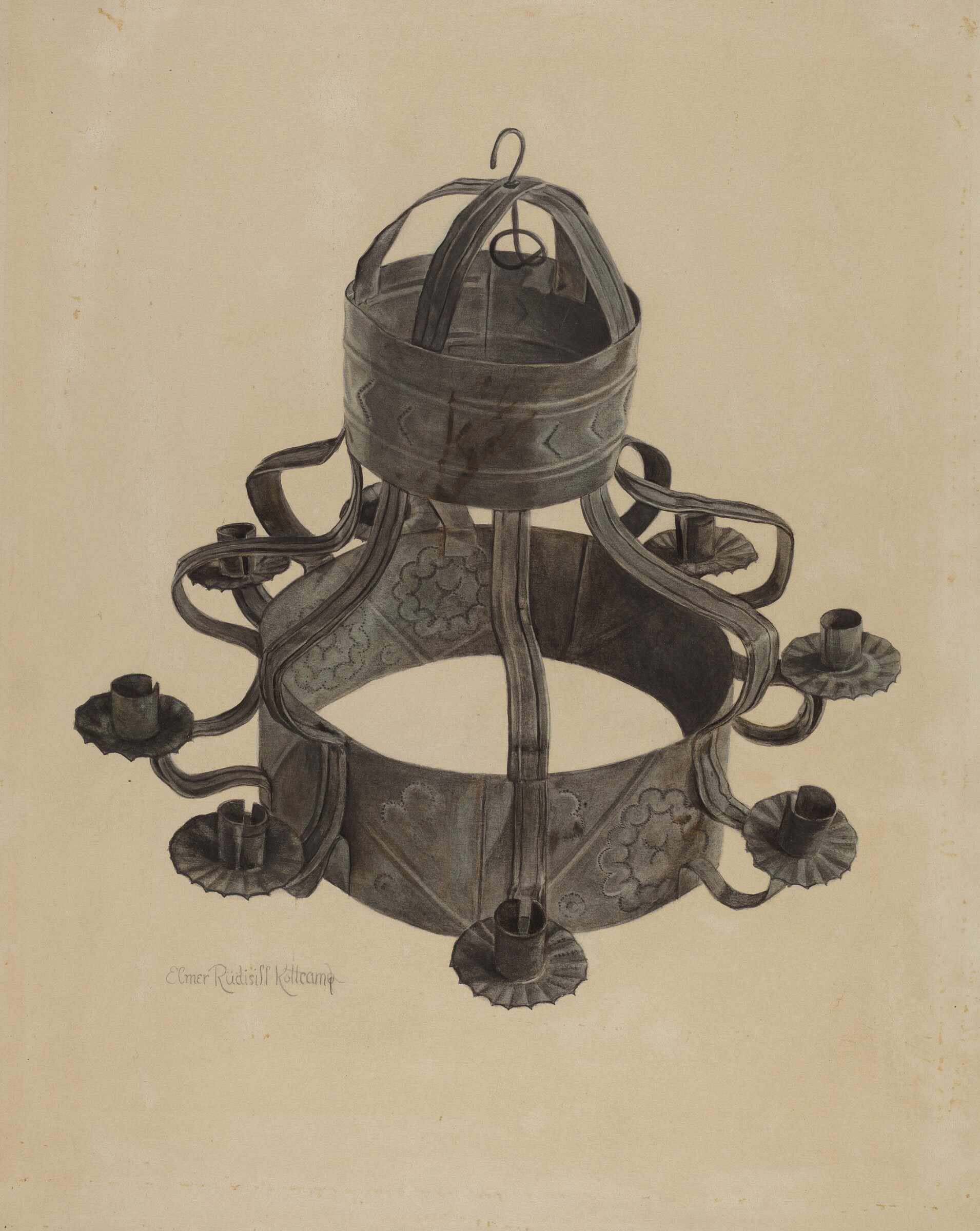 Pa. German Chandelier, Elmer R. Kottcamp, 1935/1942
