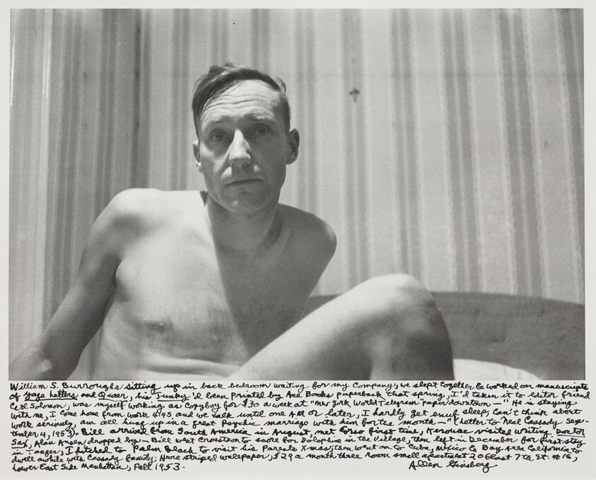 William S. Burroughs sitting up in back bedroom waiting for my company...
