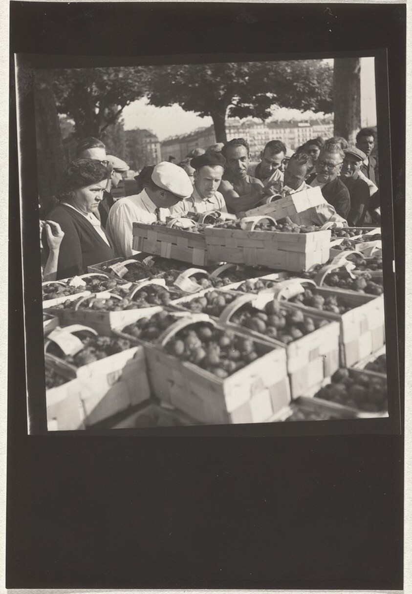 Strawberries at market--Food