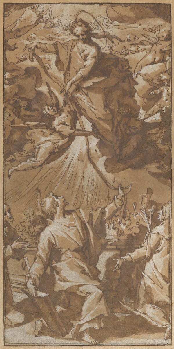 The Virgin Giving the Girdle to Saint Thomas, between Saints Francis and Catherine of Siena