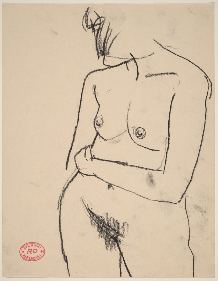 Untitled [standing nude turned with her hair hiding her face]