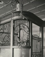 Bank Grill, back of Cahow's Barber Shop, Chapman, Nebraska, Wright Morris, 1942
