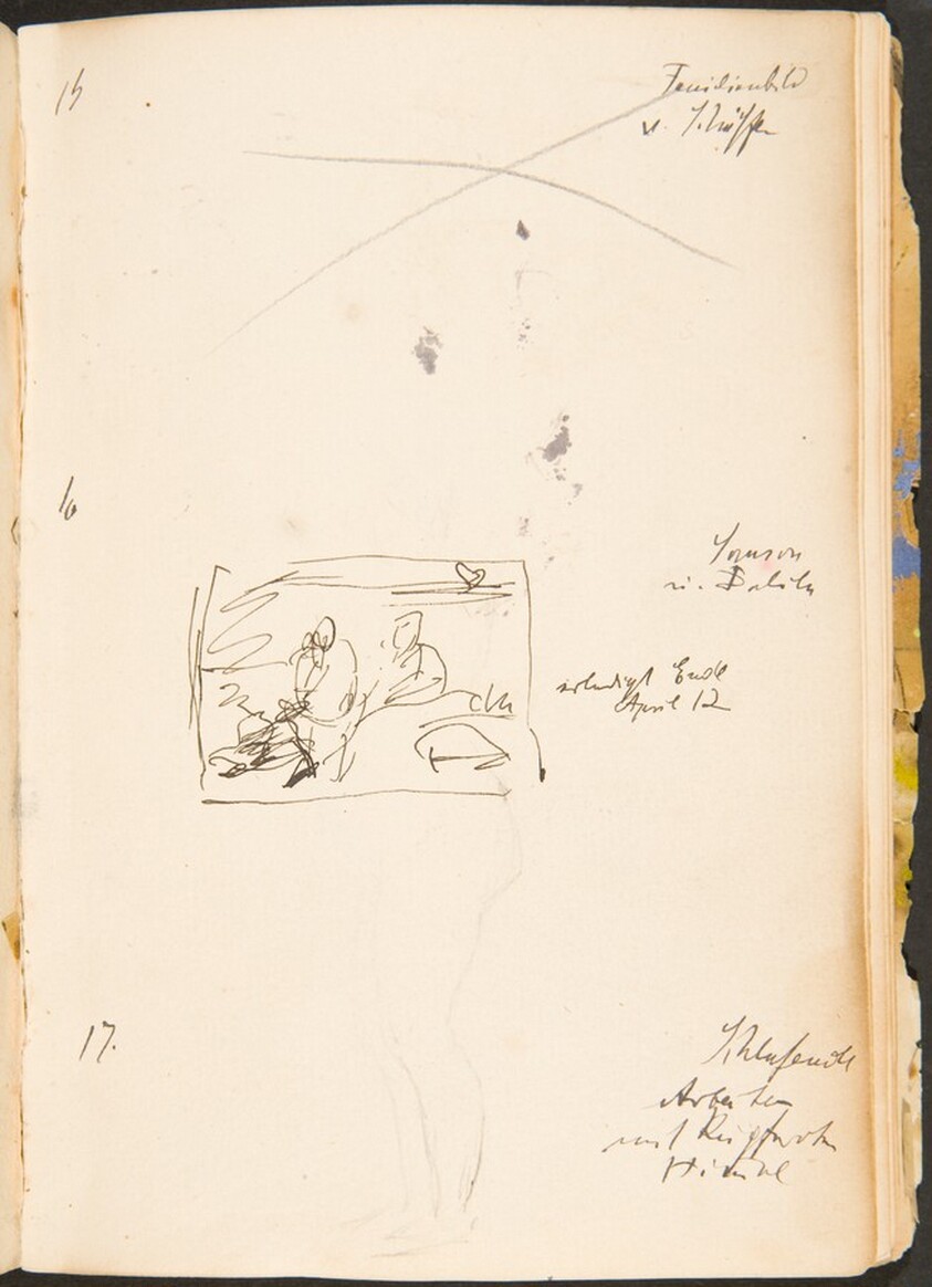 Zwei bezeichnete Skizzen, Notizen (Two Inscribed Sketches, Notations) [p. 48]