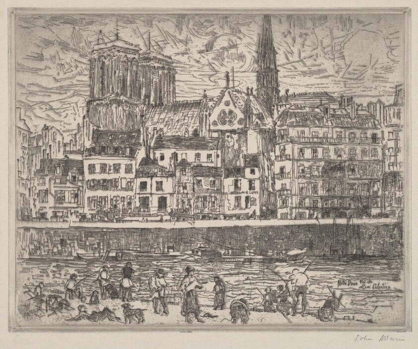 Notre Dame, Seen from the Quai Celestins, Paris