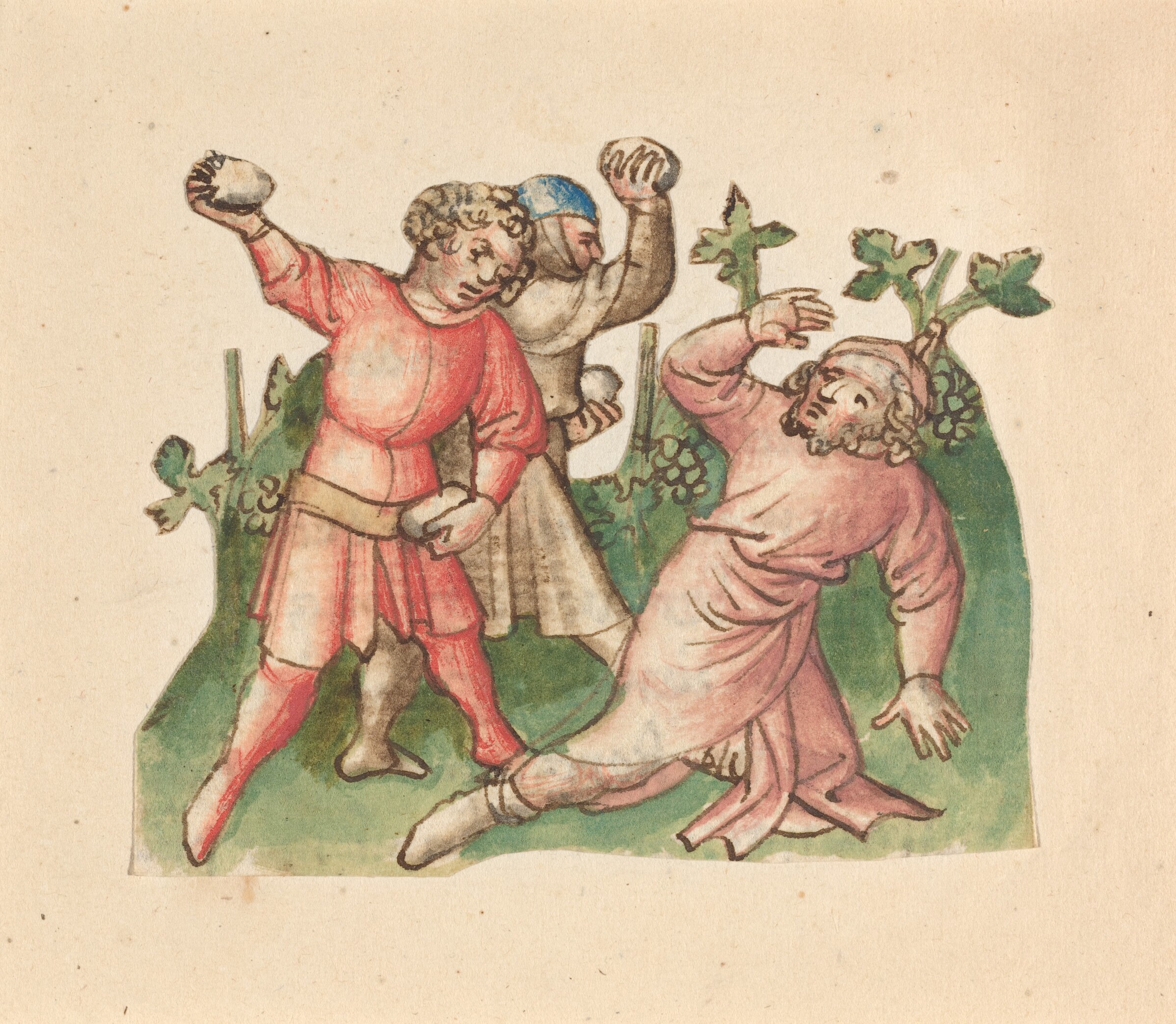 The Stoning of Naboth, Austrian 15th Century, c. 1420/1430
