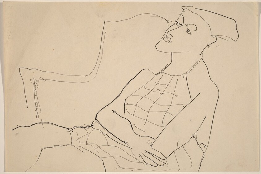 Seated Woman Wearing Checked Top