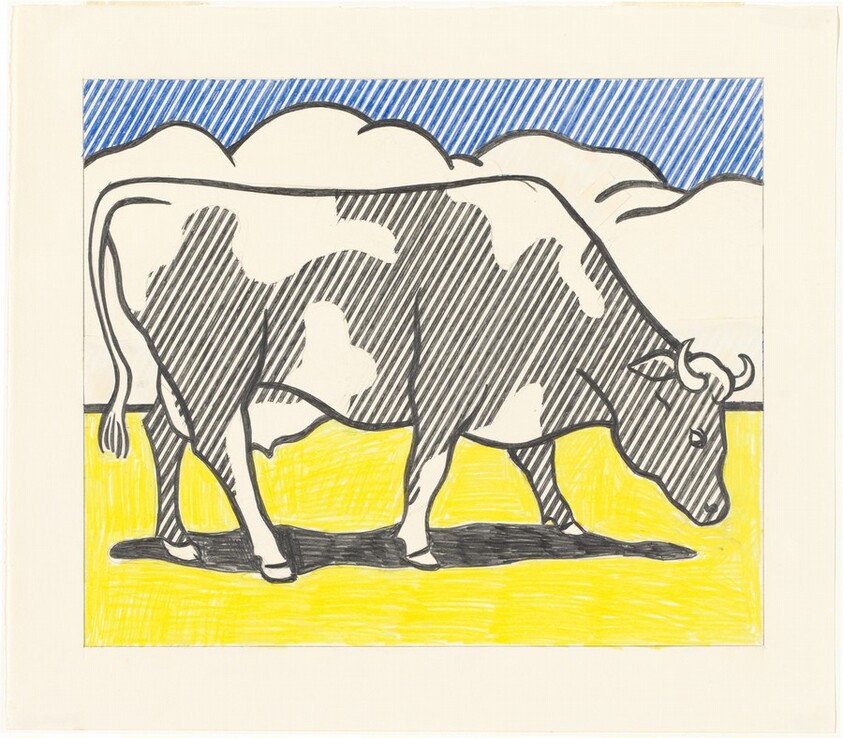 Study for left panel of "Cow Triptych (Cow Going Abstract)"