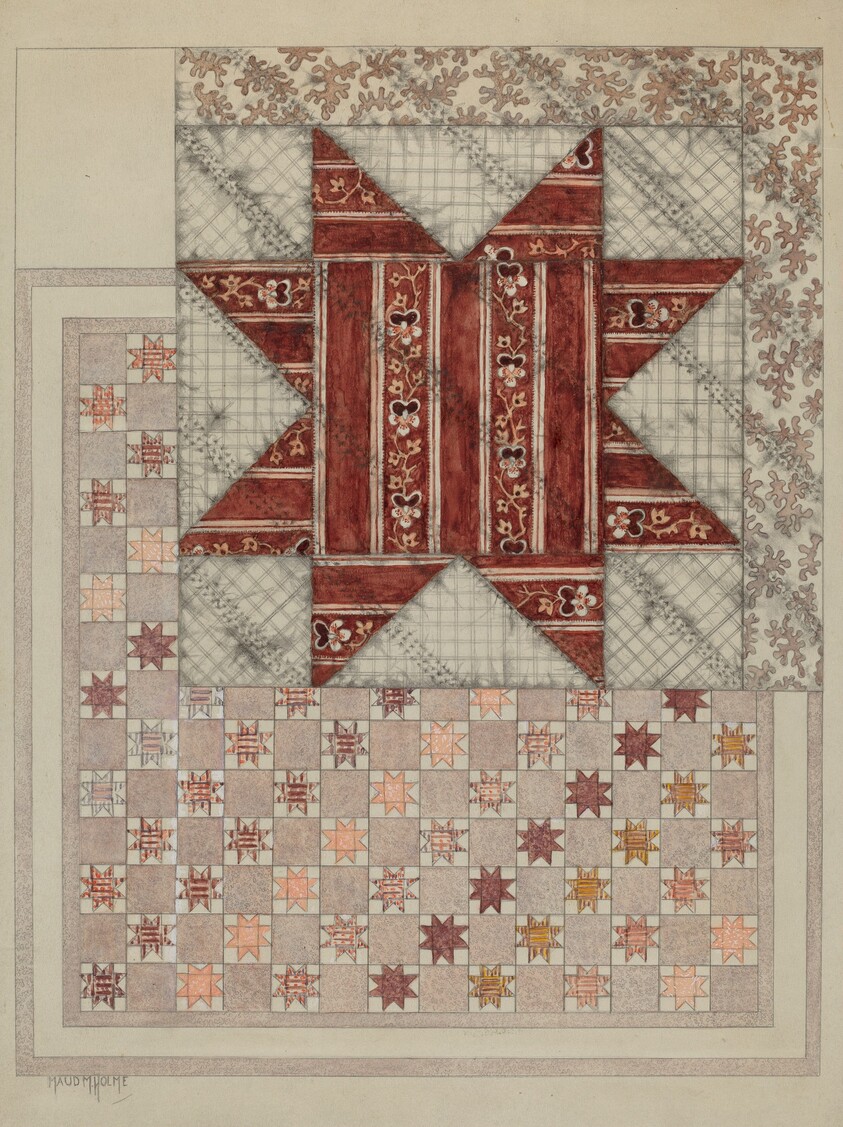 Pieced and Quilted Coverlet