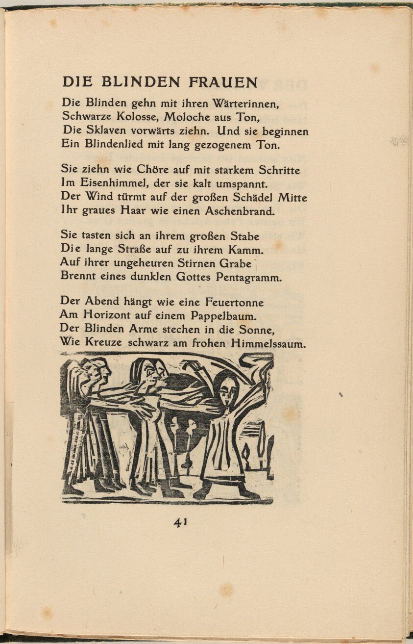 Die Blinden Frauen (The Blind Women) (in-text plate) from mock-up of Georg Heym: Umbra Vitae (Georg Heym: Shadow of Life)