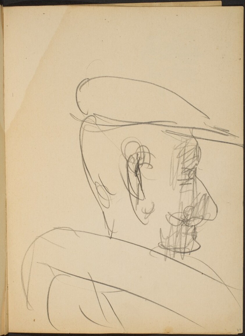 Mann mit Schurrbart und Mütze im Profil (Man with Moustache in Profile) [p. 29]