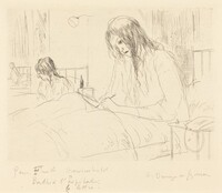 Berthe at the Hospital, The Letter (Berthe a l'hopital: la lettre), André Dunoyer de Segonzac, c. 1927/1929