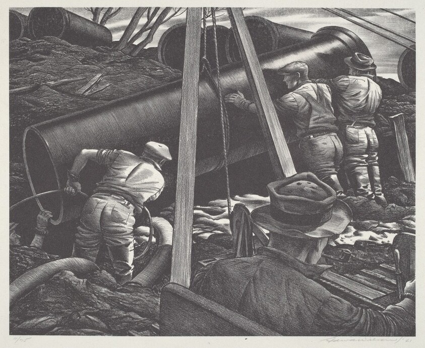 Untitled (Laying Pipe Into Trench)