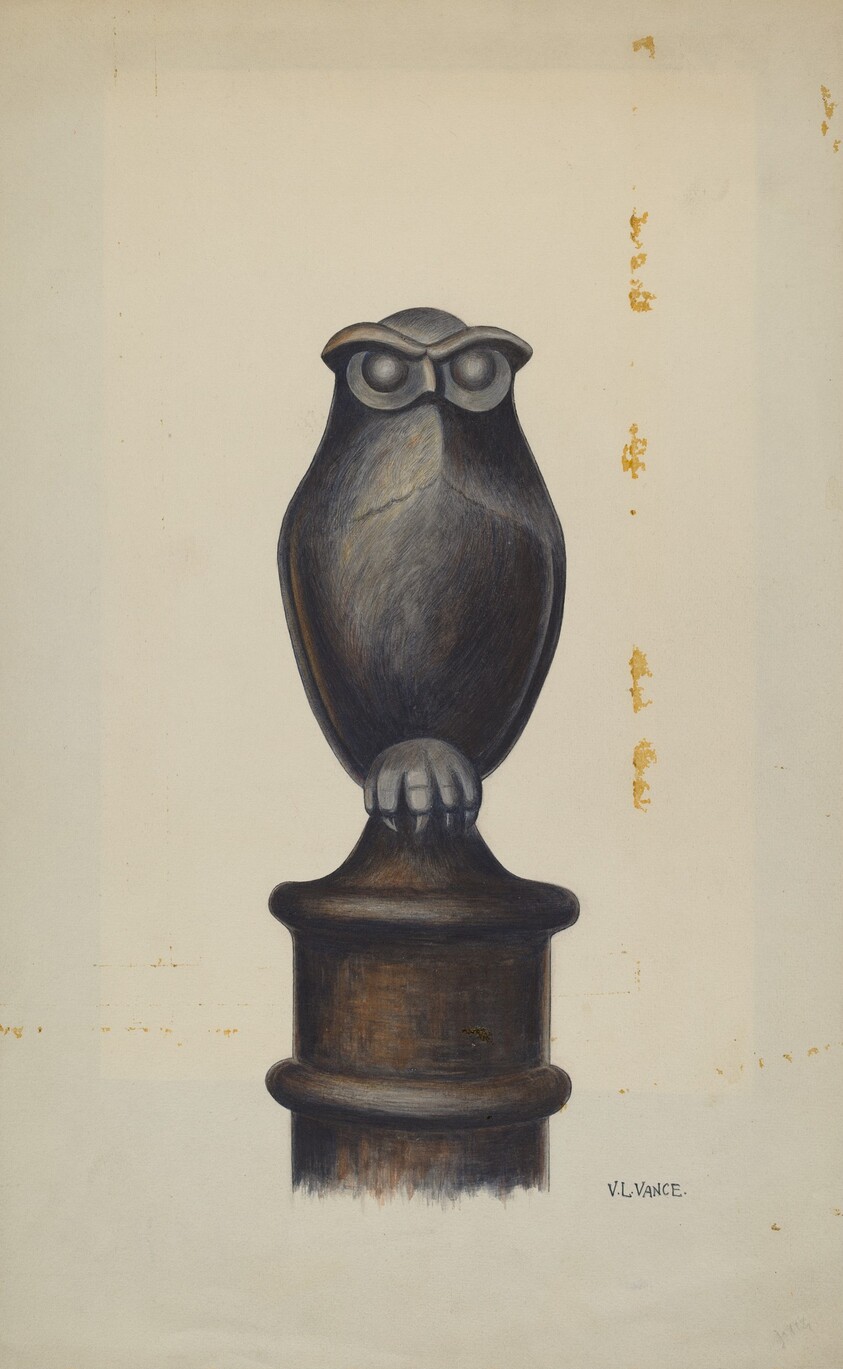 Cast Iron Owl Hitching Post