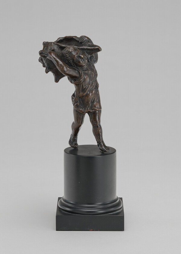 Inkwell in the Form of a Child Carrying a Shell