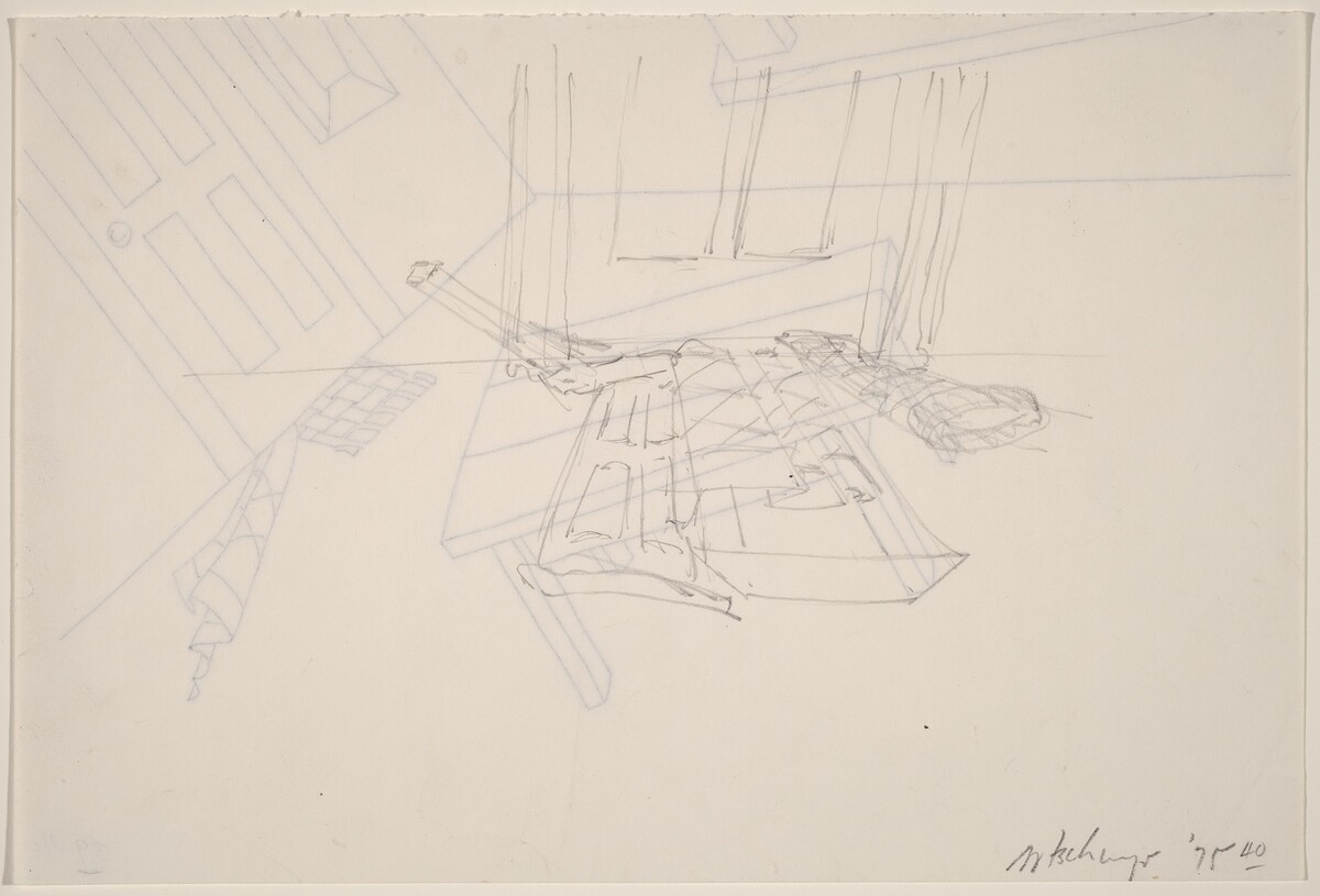 Basket, Table, Door, Window, Mirror, Rug [verso]