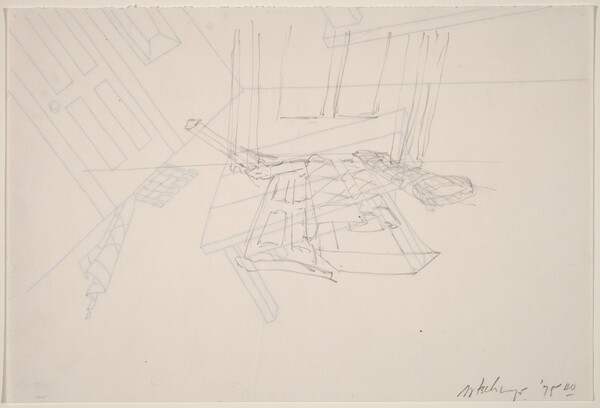 Basket, Table, Door, Window, Mirror, Rug [verso]